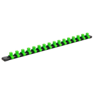 Sealey Socket Retaining Rail With 16 Clips 3/8" Square Drive Tool AK27053HV