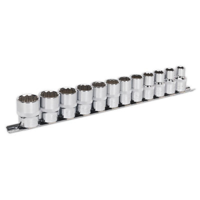 Sealey Socket Set 12 Pieces 1/2" Square Drive 12 Point WallDrive Metric AK2684