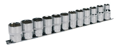 Sealey Socket Set 12 Pieces 1/2" Square Drive 6 Point WallDrive Metric AK2695