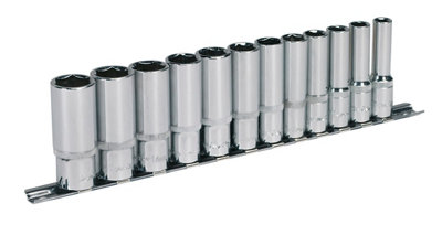 Sealey Socket Set 12 Pieces 3/8" Square Drive Deep WallDrive Metric AK2694