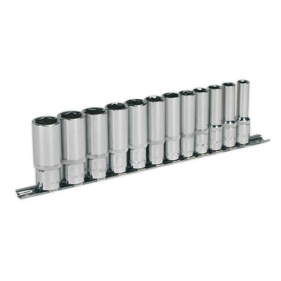 Sealey Socket Set 12 Pieces 3/8" Square Drive Deep WallDrive Metric AK2694