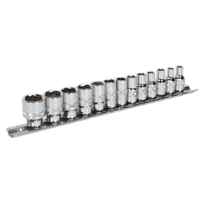 Sealey Socket Set 13 Pieces 1/4" Square Drive Lock-On 6 Point Metric AK2746