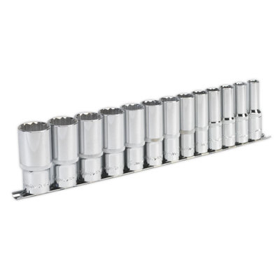 Sealey Socket Set 13pc 1/2" Square Drive 12 Point Deep WallDrive Imperial AK2675