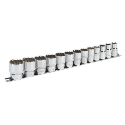 Sealey Socket Set 13pc 1/2" Square Drive 12 Point WallDrive Imperial AK2674