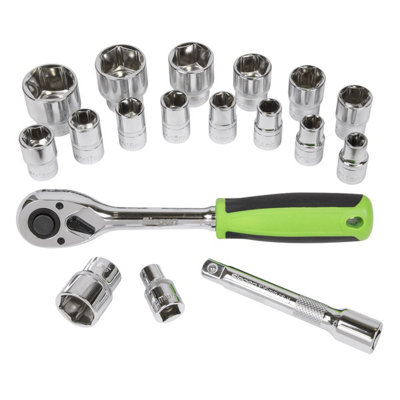 Sealey Socket Set 17 Pieces 1/2" Square Drive 6 Point WallDrive Metric S01245