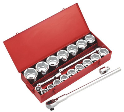 Sealey Socket Set 22 Pieces 1" Square Drive 6 Point WallDrive Metric AK261