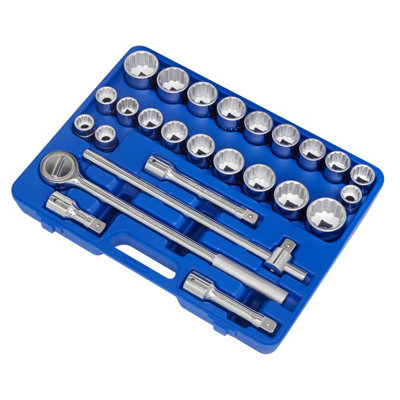 Sealey Socket Set 26 Pcs 3/4" Square Drive 12-Point WallDrive - DuoMetric AK2582