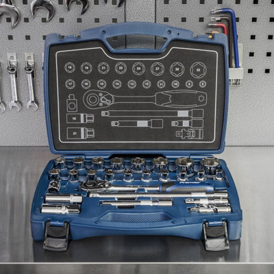 Sealey Socket Set 26 Pieces 1/2" Square Drive 6 Point WallDrive Metric AK8992