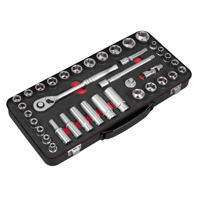 Sealey Socket Set 3/8"Sq Drive 37pc - Metric/Imperial - Premier Platinum Series AK7923