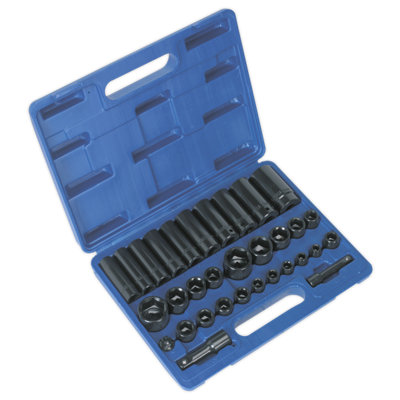 Sealey Socket Set 32 Pieces Standard/Deep 3/8" 1/2" Drive Metric/Imperial AK681