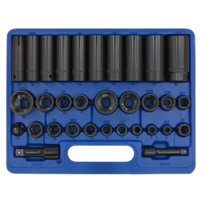 Sealey Socket Set 32 Pieces Standard/Deep 3/8
