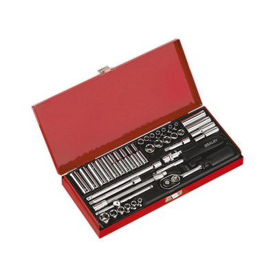 Sealey Socket Set 41 Pcs 1/4" Square Drive 6-Point WallDrive - DuoMetric AK690