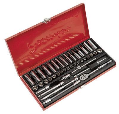 Sealey Socket Set 41 Pcs 1/4" Square Drive 6-Point WallDrive - DuoMetric AK690