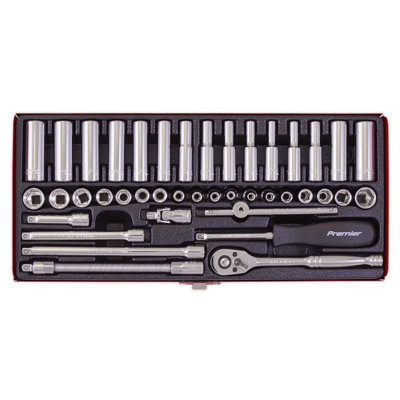 Sealey Socket Set 41 Pcs 1/4" Square Drive 6-Point WallDrive - DuoMetric AK690