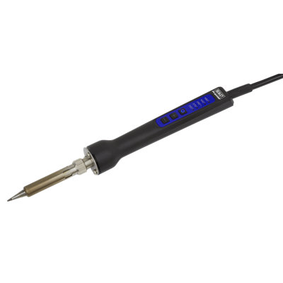 Sealey Soldering Iron 80W/230V 1.5m Cable 3-Pin Plug LED Display Black SD001