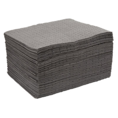 Sealey Spill Absorbent Pads Fast Acting High Retention Pack of 100 SAP01