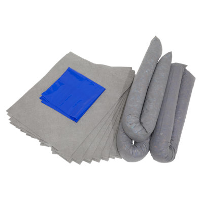 Sealey Spill Control Kit 30L - Pad x15 Sock x3 Disposal Bag With Ties x1 SCK30