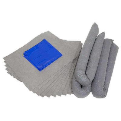 Sealey Spill Control Kit 50 Litres Pad x25 Sock x5 Disposal Bag + Ties x1 SCK50 - 6