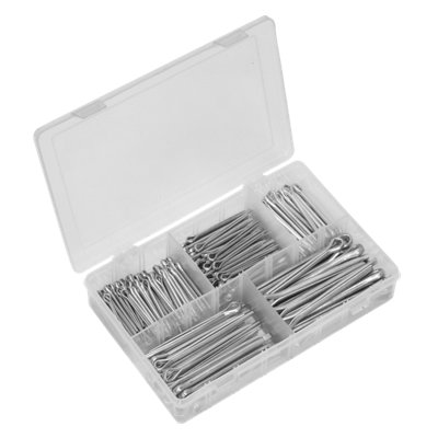Sealey Split Pin Assortment 230 Pieces Large Sizes Imperial & Metric ...