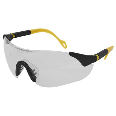 Sealey Sports Style Clear Safety Glasses with Adjustable Arms