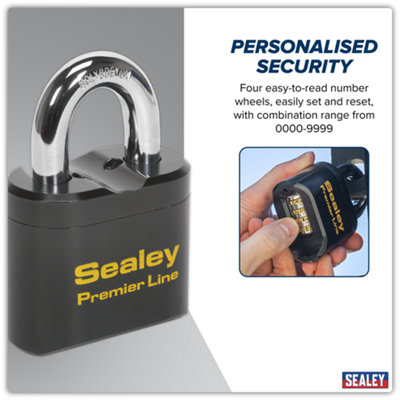 Sealey Steel Body Combination Versatile Keyless Padlock 62mm Heavy Duty ...