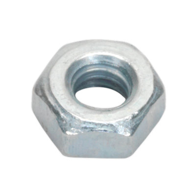 Sealey Steel Nut M3 Zinc DIN 934 Pack of 100 Pieces Metric Hex With Bag SN3