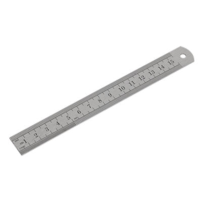 Sealey Steel Rule With Metric & Imperial Graduations 150mm/6" Length AK9640