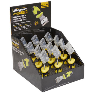 Sealey Stubby Scraper Labels Decals Paint Remover Display Box of 12 ...