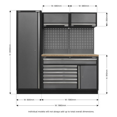 Sealey Superline Pro 1.96m Tool Storage System Pressed Wood Worktop APMSSTACK09W
