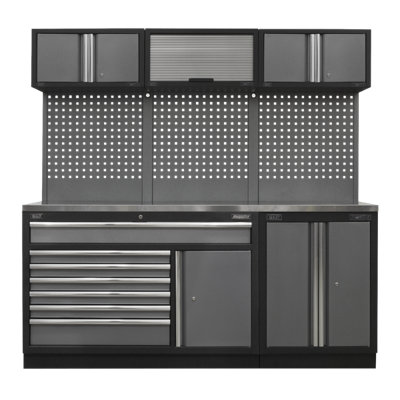 Sealey Superline Pro 2.04m Storage System Stainless Steel Worktop APMSSTACK11SS