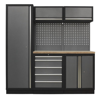 Sealey Superline Pro Modular Storage System Combo Wood Worktop APMSSTACK02W