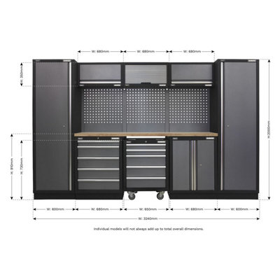 Sealey Superline Pro Modular Storage System Pressed Wood Worktop APMSSTACK03W