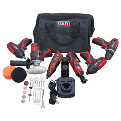 Sealey SV12 Series 6 x 12V Ergonomic Cordless Power Tool Combo Kit CP1200COMBO2 - 6