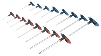 Sealey T-Handle TRX-Star and Hex Key Chrome Vanadium Steel Set 16pc AK7147