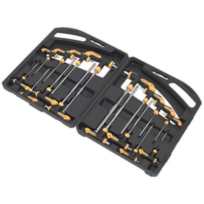 Sealey T-Handle TRX-Star & Hex Key Set With Comfort Grip Handle 16pc S0916