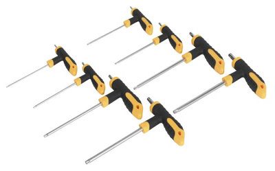 Sealey T-Handle TRX-Star Key Set Chrome Vanadium Steel Shafts 8 Pieces S01070