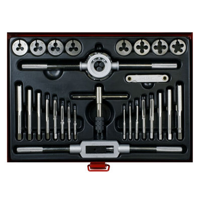 Sealey Tap and Die Set 28 Pieces Split Dies With Machined Lead-Ins Metric AK3028 - 6