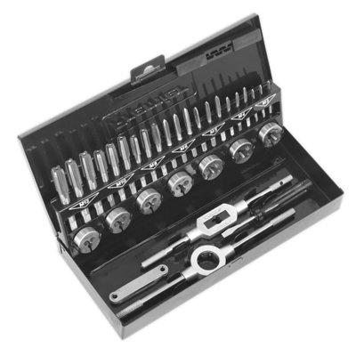 Sealey Tap & Die Set 32 Pieces Split Dies HSS 4341 - Metric Tool AK3015HSS