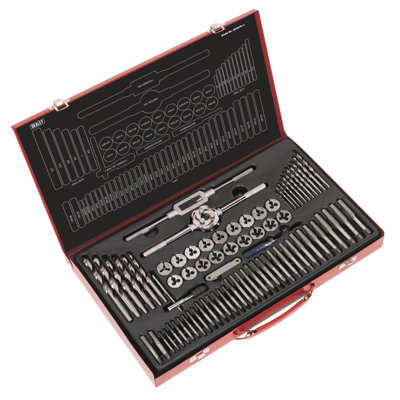 Sealey Tap & Die Set Split Dies With Machined Lead-Ins 76 Pieces Steel AK3076