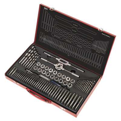 Sealey Tap & Die Set Split Dies With Machined Lead-Ins 76 Pieces Steel AK3076 - 3