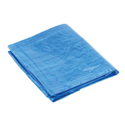 Sealey Tarpaulin 3.66 x 4.88m Tear-Proof Waterproof UV Filter - Blue ...