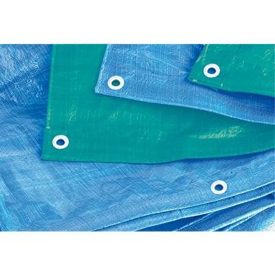 Sealey Tarpaulin 3.66 x 4.88m Tear-Proof Waterproof UV Filter - Blue ...