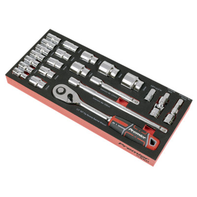Sealey TBT42 Socket Set with Tool Tray 1/2