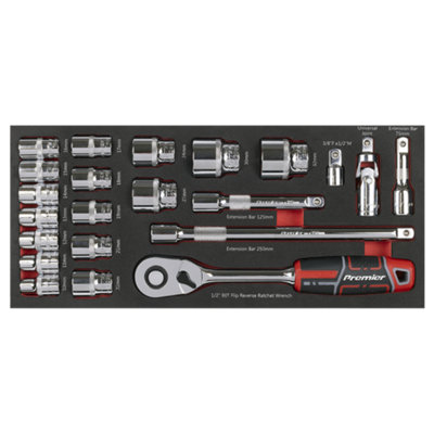 Sealey TBT42 Socket Set with Tool Tray 1/2