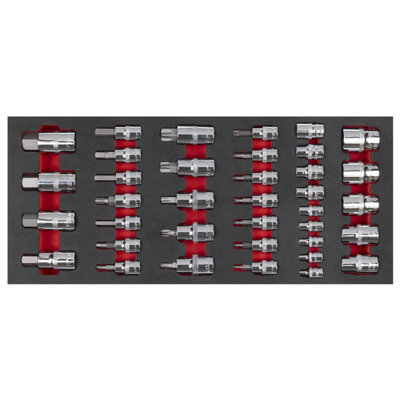 Sealey TBT61 Socket Bit Set with Tool Tray 37pc
