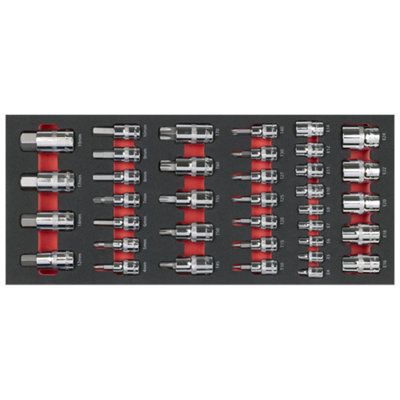 Sealey TBT61 Socket Bit Set with Tool Tray 37pc