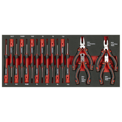 Sealey TBT67 Precision Screwdriver & Mini Pliers Set with Tool