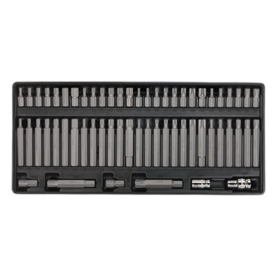 Sealey Tool Tray With Ribe/Spline/Hex/Security TRX-Star Bit Set 60pc TBT11