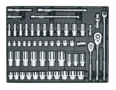 Sealey Tool Tray with Socket Set 55pc 3/8" & 1/2"Sq Drive TBT31