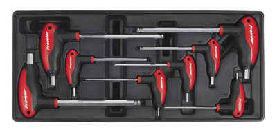 Sealey Tool Tray with T-Handle Ball-End Hex Key Set 8pc TBT06